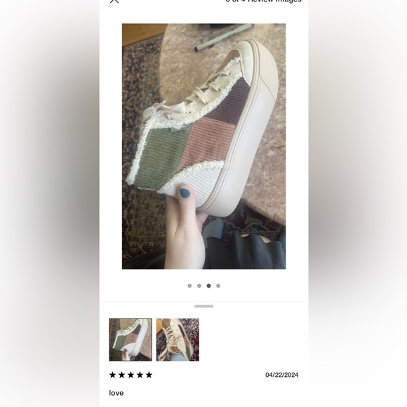 Rocket Dog Flair Corduroy Patchwork Platform Sneakers - Picture 8 of 8